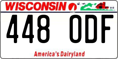 WI license plate 448ODF