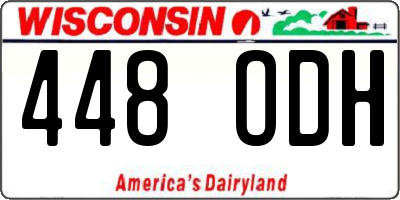 WI license plate 448ODH