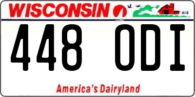 WI license plate 448ODI