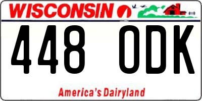 WI license plate 448ODK