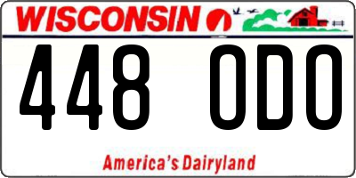 WI license plate 448ODO