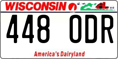 WI license plate 448ODR
