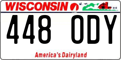 WI license plate 448ODY