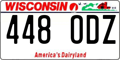 WI license plate 448ODZ