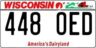 WI license plate 448OED