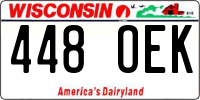 WI license plate 448OEK
