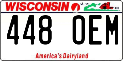 WI license plate 448OEM