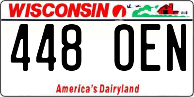 WI license plate 448OEN