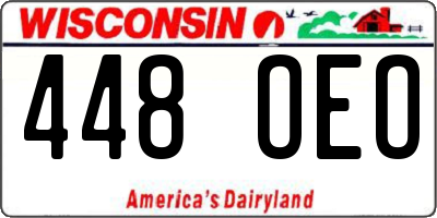 WI license plate 448OEO