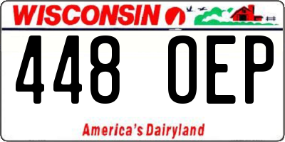 WI license plate 448OEP