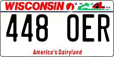 WI license plate 448OER
