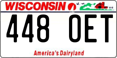 WI license plate 448OET