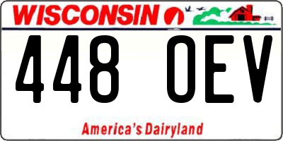 WI license plate 448OEV