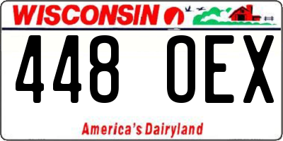 WI license plate 448OEX