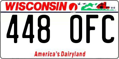 WI license plate 448OFC