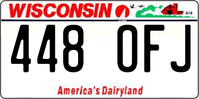 WI license plate 448OFJ