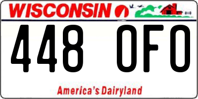 WI license plate 448OFO