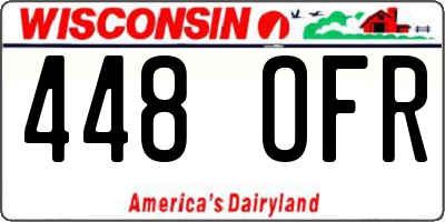 WI license plate 448OFR