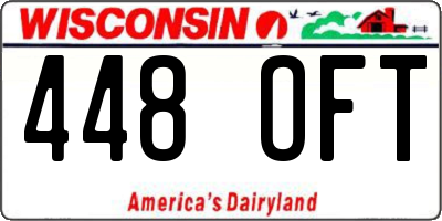 WI license plate 448OFT