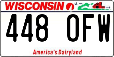 WI license plate 448OFW