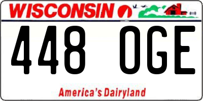 WI license plate 448OGE
