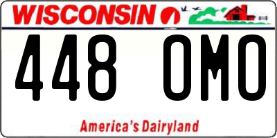 WI license plate 448OMO