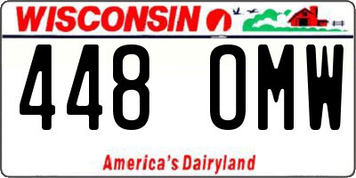WI license plate 448OMW