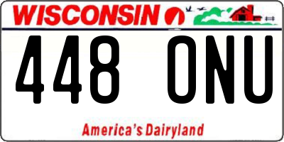 WI license plate 448ONU