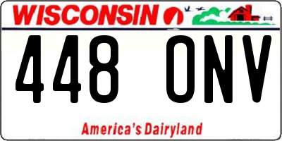 WI license plate 448ONV