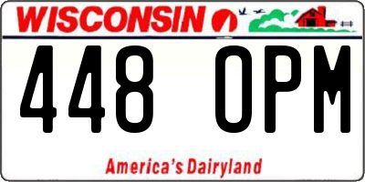 WI license plate 448OPM