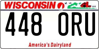 WI license plate 448ORU
