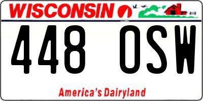 WI license plate 448OSW