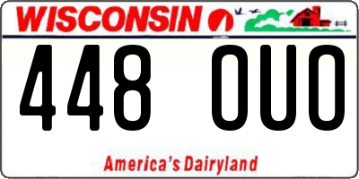 WI license plate 448OUO