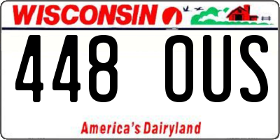 WI license plate 448OUS