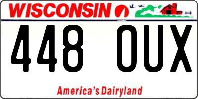 WI license plate 448OUX