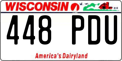 WI license plate 448PDU