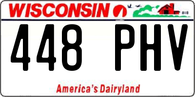 WI license plate 448PHV