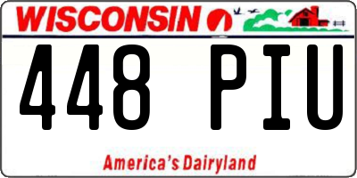 WI license plate 448PIU