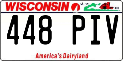 WI license plate 448PIV