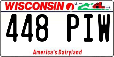 WI license plate 448PIW