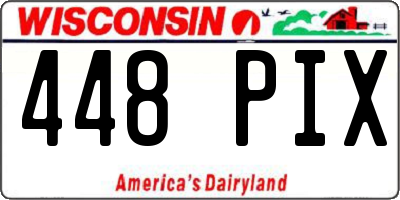 WI license plate 448PIX