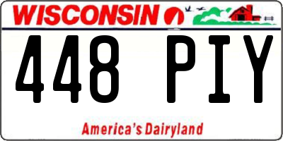 WI license plate 448PIY
