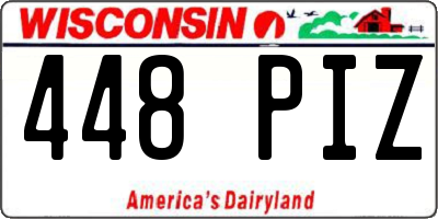 WI license plate 448PIZ