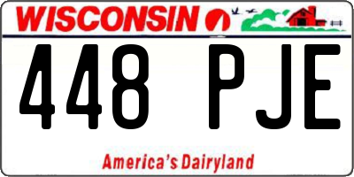 WI license plate 448PJE