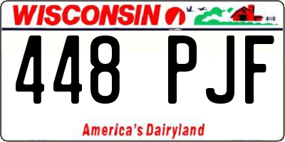 WI license plate 448PJF