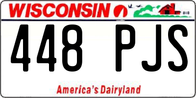 WI license plate 448PJS