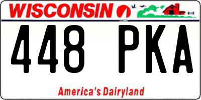 WI license plate 448PKA