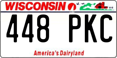 WI license plate 448PKC
