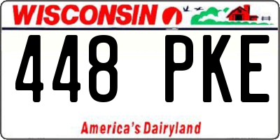 WI license plate 448PKE