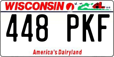 WI license plate 448PKF